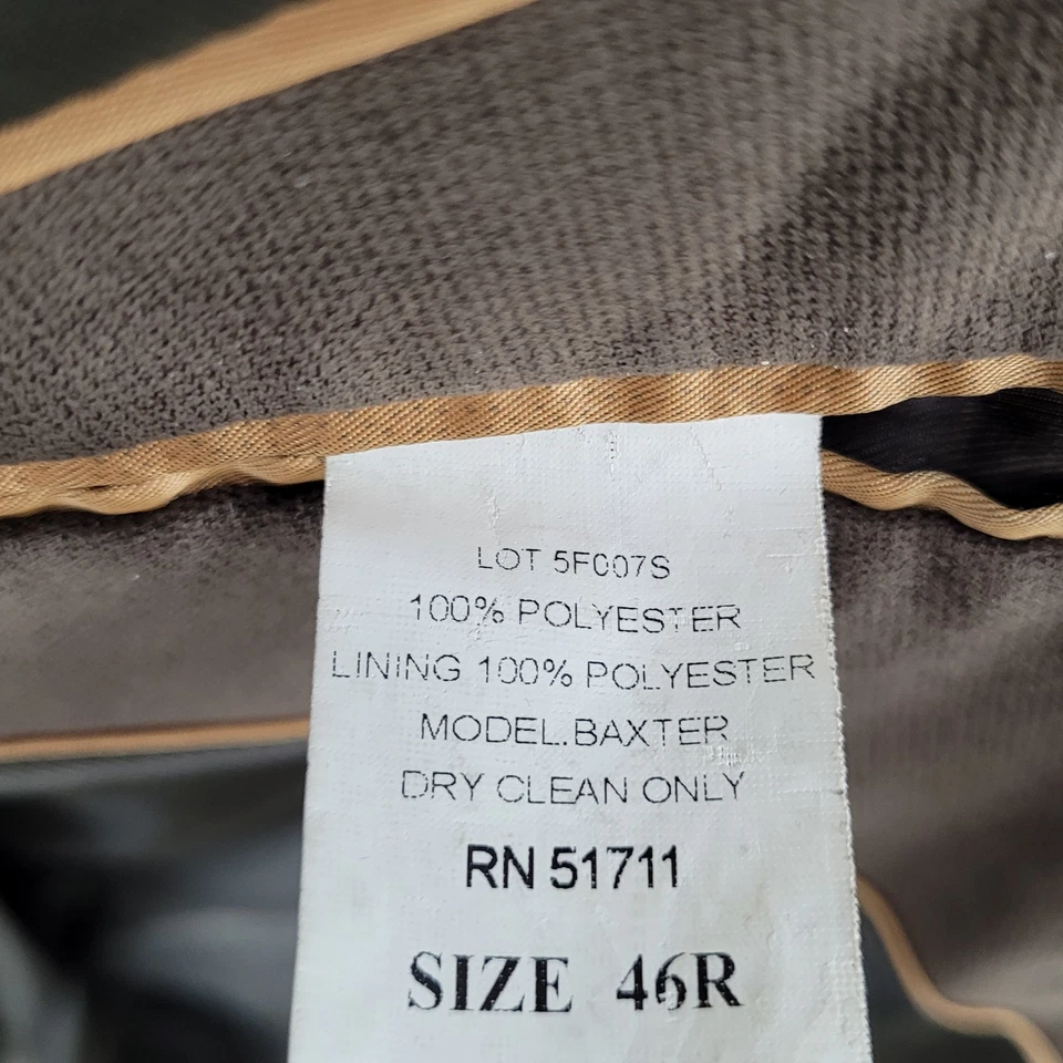 Blazer Andrew Fezza marrom 2 botões duplo ventilado entalhe casaco esportivo tamanho 46R - Imagem 4 de 4