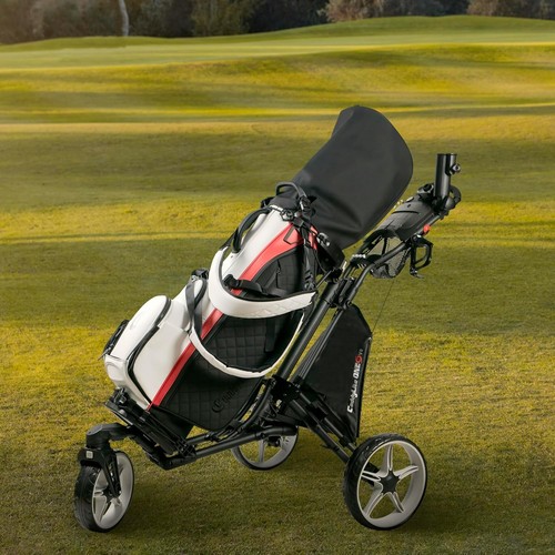 Caddytek Unisex Caddylite One - Swivel V8 -3 Wheels Push Cart Trolley-Blue - Picture 9 of 14