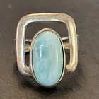 Marahlago Caribbean Blue Larimar Sterling Silver Ring Vintage Wz Size 7