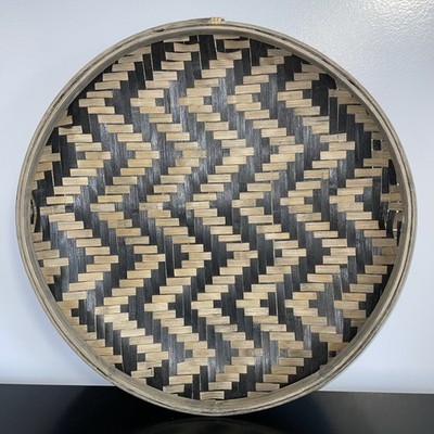 Large Reed Basket Coffee Table, Wall Display Or Entry Table Brown 17.5  Fall