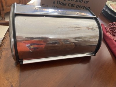 vintage metal tin breadbox Roll Top