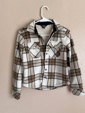 Eddie Bauer Boys Button Up Fleece Plaid Kids Jacket Size Small NWT Sz Small