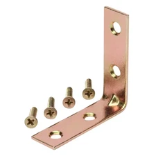 4-Pack Everbilt 2 inch Satin Brass Corner Support Angle Braces Brackets 20734