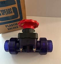 Spears 2729T-015 BL 1 1/2" PVC Diaphragm Valve Teflon Socket EPDM O Ring