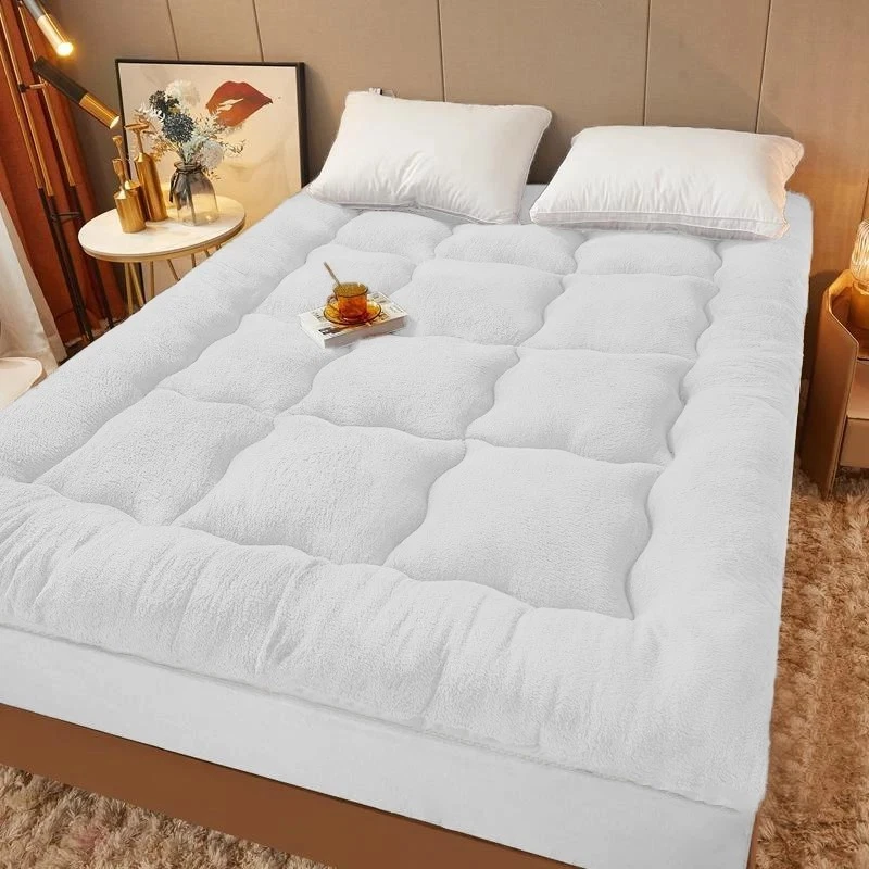 Colchón de lujo extra grueso de 3" acolchado de franela queen almohada superior cubierta de almohadilla Foto 4 de 4