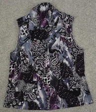 Southern Lady Button Up Vest Women's Size 8 Multicolored