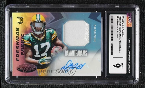2014 Certified /699 Davante Adams #214 CGC 9 Mint Rookie Auto RC