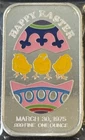 Vintage 1975 1 Oz .999 Silver A Ceeco Bar Happy Easter Color Enameled Art Bar!!