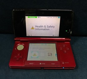 Nintendo 3DS Flare Red Console  w/ Charger & SD 2GB