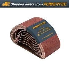 POWERTEC 401500 15PK 2-1/2 x 16 Inch Sanding Belts for Belt Sander