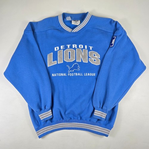 Vintage Detroit Lions Crewneck Sweatshirt Big Logo Mens Large USA Made Lee Sport