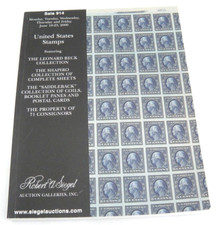 Siegel Stamp Auction Catalog Complete Sheets Saddleback Coils Booklet Panes 2006