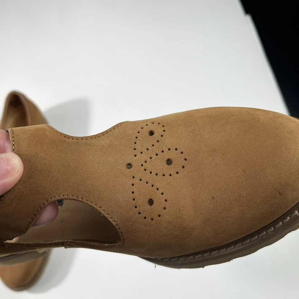 Zapatos Mary Jane Rockport Vintage Años 80 Cuero Marrón Perforado Diseño Paisley Foto 2 de 4