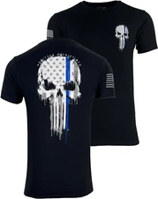 Howitzer Style Men's T-Shirt Brave Blue Military Grunt Black MFG