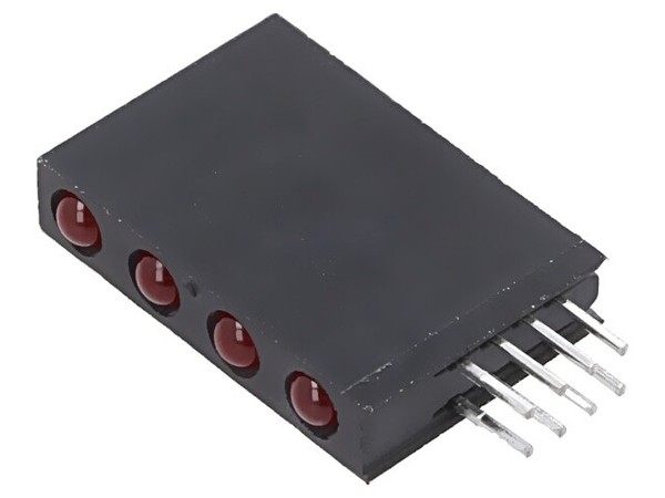 H401CRD Led Rot 3 Mm Anz.Dioden: 4 20Ma Linse: Diffus 40° 2,1-2,8V 2Mcd Bivar-image
