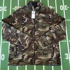 228 Polo Ralph Lauren Fleece Lined Full Zip Knit Military Camo Jacket Sz L