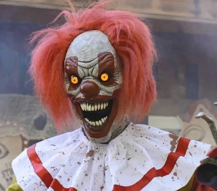 7' ANIMATED PESKY THE CLOWN HALLOWEEN PROP ANIMATRONIC