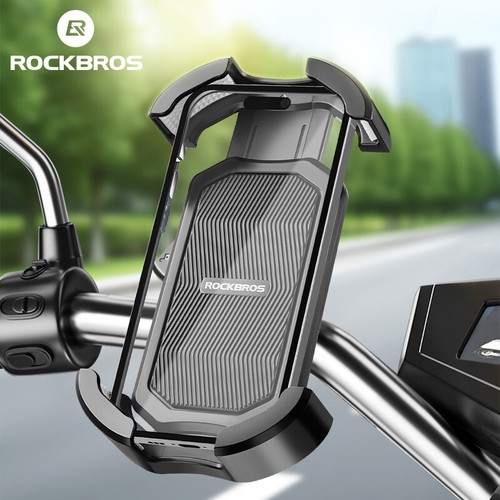 ROCKBROS Bicycle Bike Handlebar Rearview Phone Mount Stand Lock Phone Holder - Picture 3 of 19