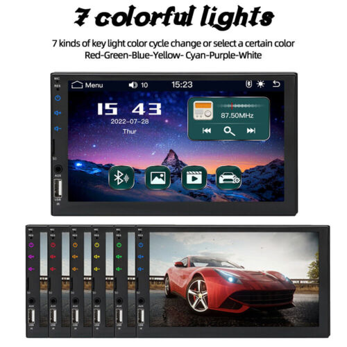 Autoradio Doppio 2 Din 7" Touch Screen Radio Apple CarPlay Android Auto BT FM - Foto 8 di 12