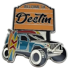 Destin Fridge Magnet Souvenir Travel Tourist Metal Florida Beach Lover Surfer