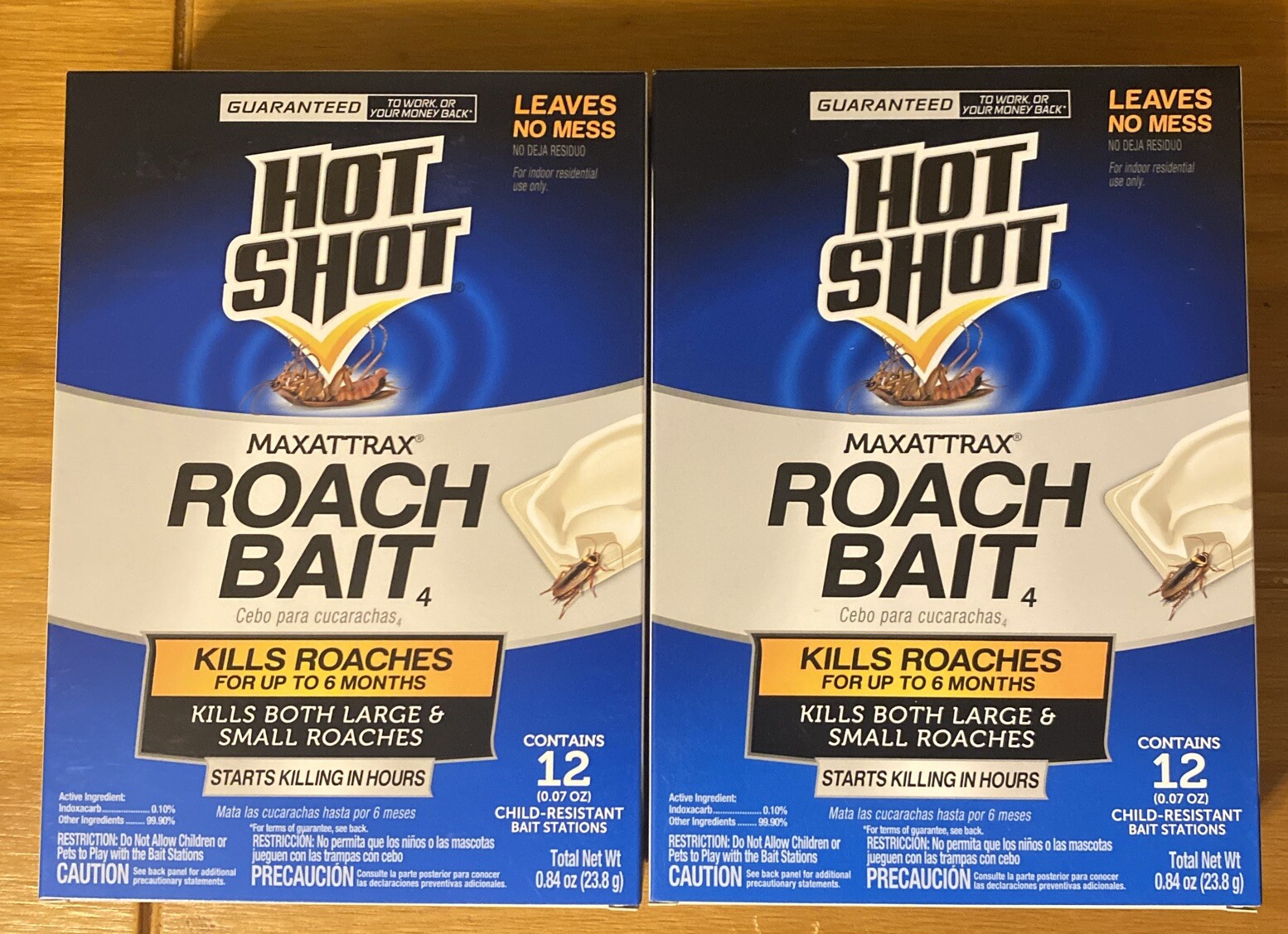 (2) 12Pack HOT SHOT Maxattrax Roach Bait Stations Kills Large & Small