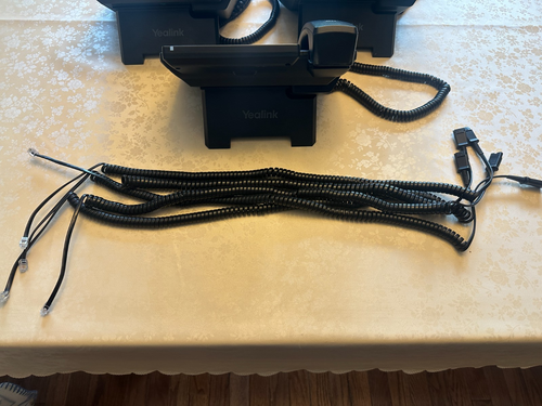 5X Yealink T46G SIP-T46G PoE VoIP IP Phone, Handset, Stand, & QD Headset Cable - Picture 4 of 5