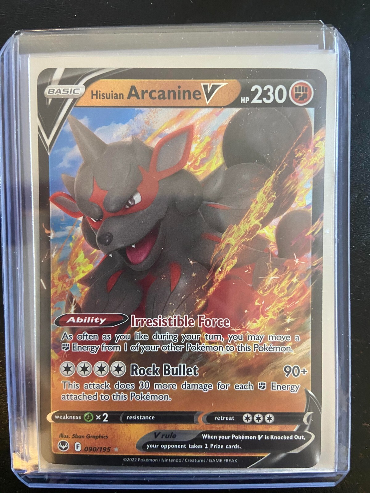 Pokemon - Silver Tempest - Hisuian Arcanine V - Ultra Rare - 090/195 - NM/M C2