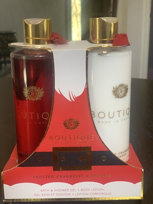 GRACE COLE Boutique FROSTED CRANBERRY & ORANGE Bath Gel &  Body Lotion 16.9oz EA