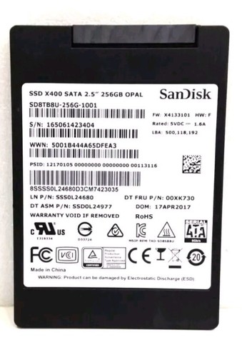 Sandisk SD8TB8U-256G-1001 X400 256GB 2.5 7mm SATA SSD. #Y809