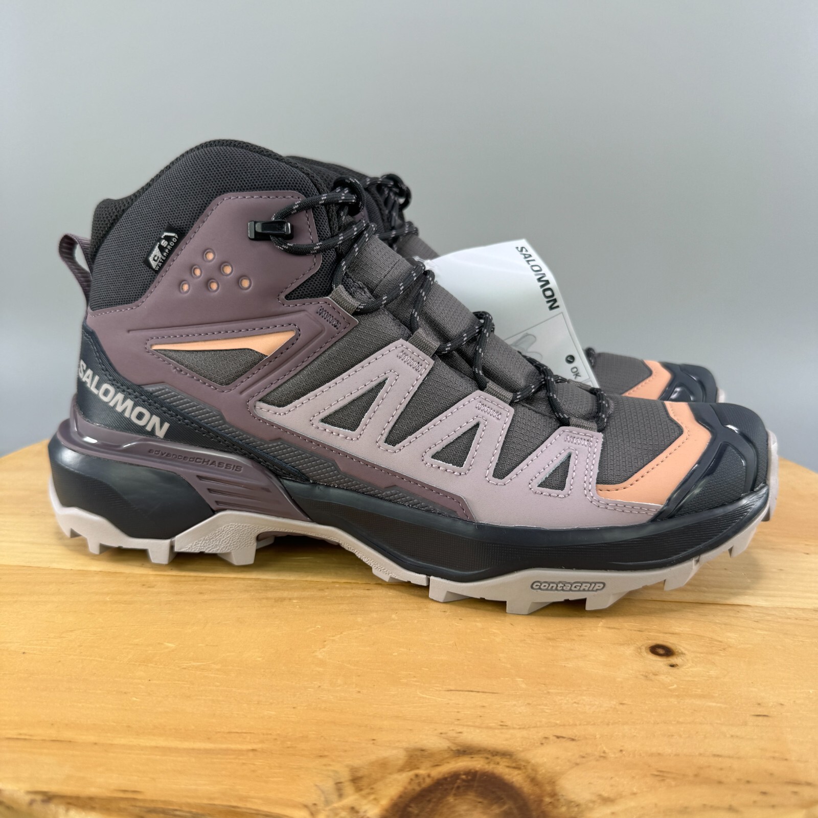Salomon X Ultra 360 Mid Womens Size 10.5 Hiking Boots Waterproof Plum Kitten NEW