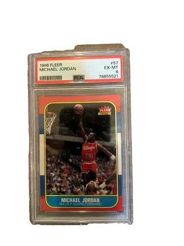 1986 Fleer basketball Michael Jordan rookie card; nicest psa 6 card ever