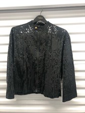 MOSCHINO Cheap  Chic Vintage Black Sequin Waist Length Jacket - Size 44 or 8UD
