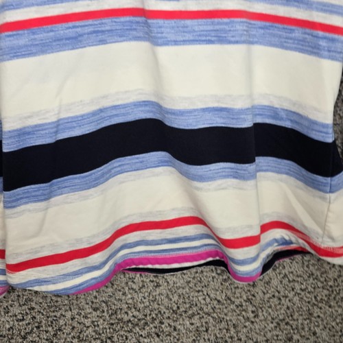 T by Talbots Top Womens LP Petite Large Mock Neck Quarter Zip Striped Casual - Picture 5 of 7