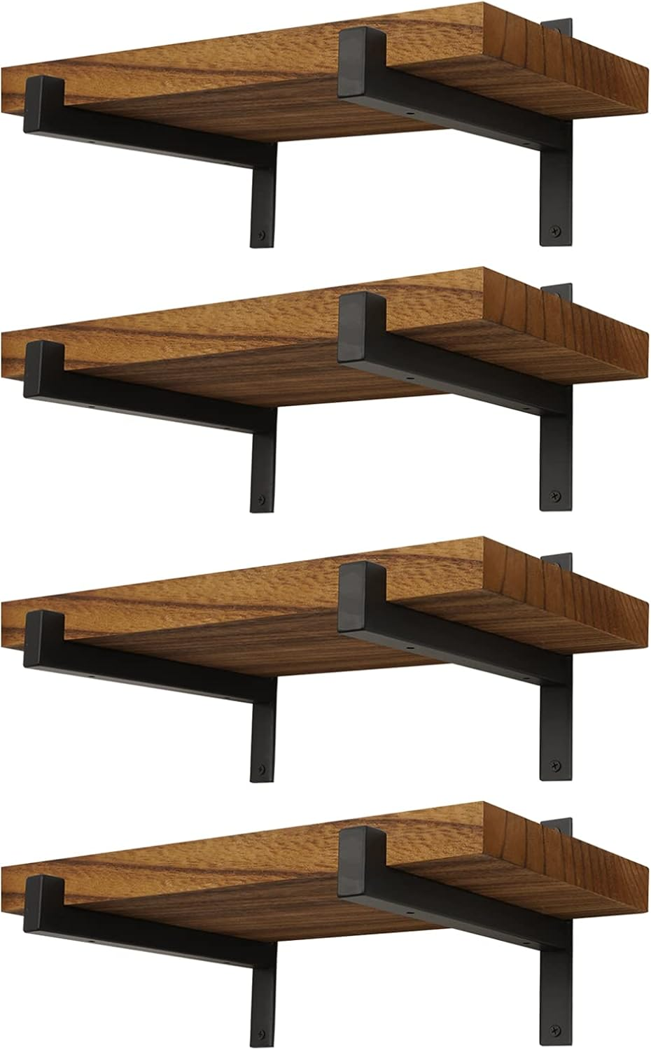 8-Pack Heavy Duty Metal Shelf Brackets - Wall Mounted Industrial Shelving Support