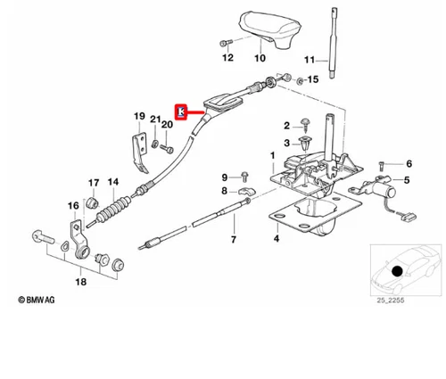 BMW 5 E34 AUTOMATIC SHIFTER CABLE 25161219445 NO IMPORT DUTIES TO 🇺🇸 - Picture 10 of 11