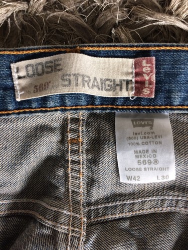 Jeans Levi's 569 Talla 42x30 Rectos Clásicos Sueltos Rectos Azul #A12 - Imagen 5 de 9