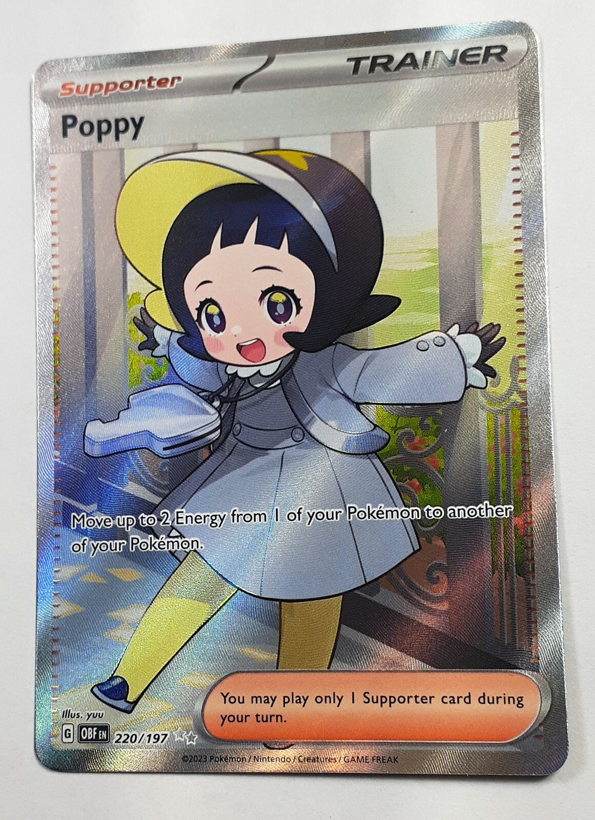 Poppy 220/197 Full Art Pokemon (see photos) near mint pack fresh