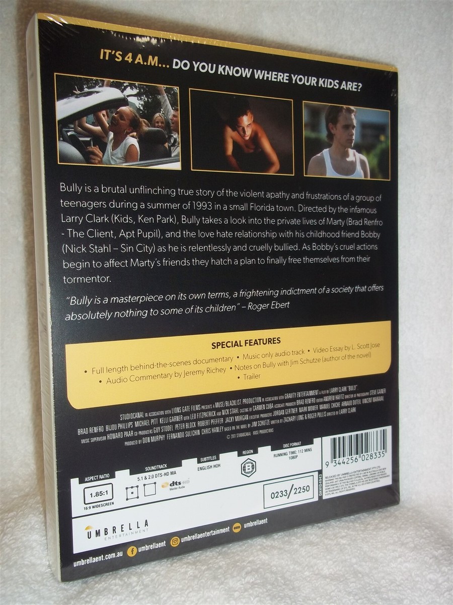Bully (Blu-ray, 2024) NEW Brad Renfro Nick Stahl Bijou Phillips