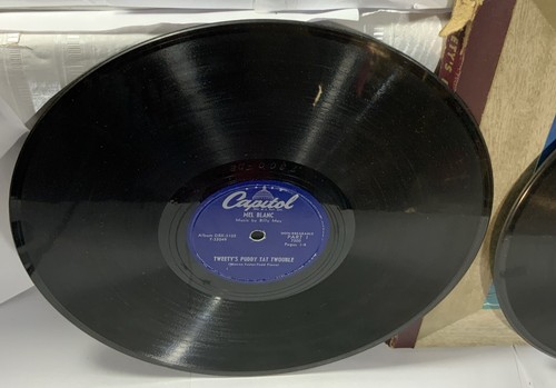 Vtg 1951 Capital Records Tweety's Puddy Tat Trouble Book/2 Records 78 RPM Tested - Picture 9 of 14