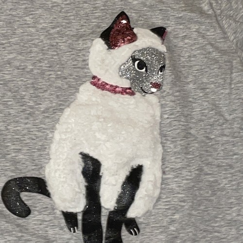 The Childrens Place Siamese Kitty Cat FUR 3D Sparkle Ears Blouse Top XL❤️blt7m78 - Picture 6 of 9