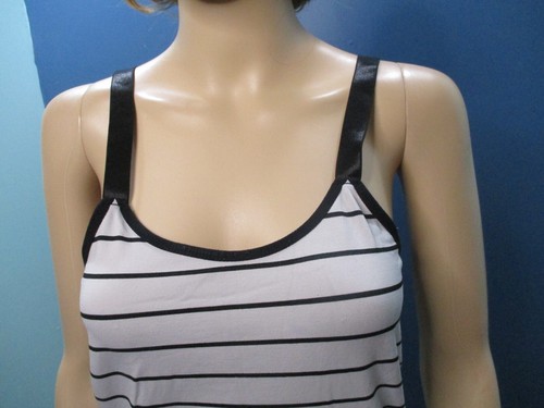 ONE SIZE white black striped MATERITY tank top camisole blouse EMMAS EXPRESSIONS - Picture 8 of 8