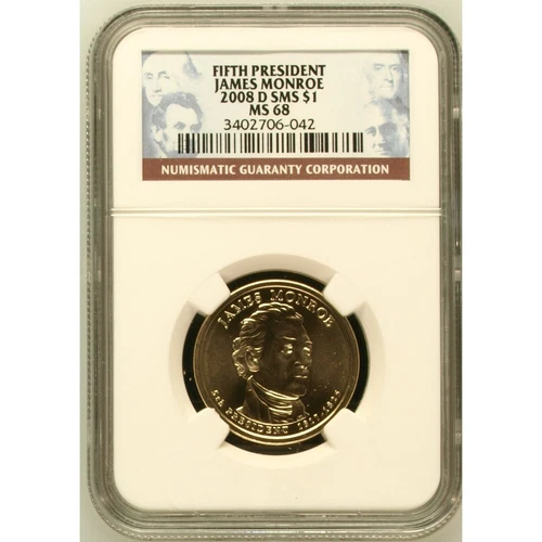 NGC 2008 D MS68 SMS  James Monroe Fifth President $1