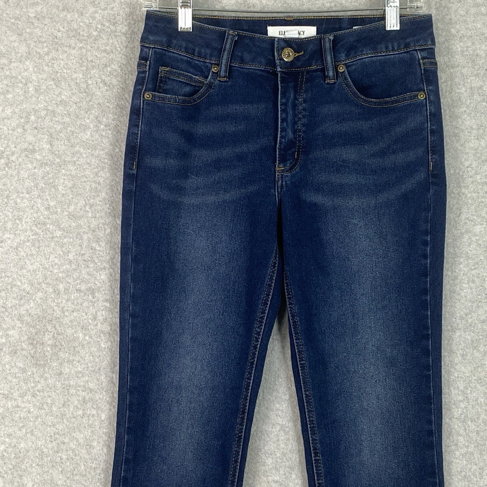 Ellen Tracy 牛仔裤女式 4 蓝色宁静紧身中腰深水洗牛仔布 — 第 2/4 张图片