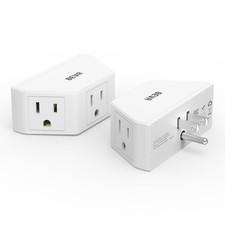 2 Pack Small Electric Outlet Adapter, Multi Plug Wall Outlet Extender, 3 Pron...