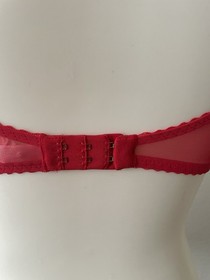 Agent Provocateur Bra Women Sz 32B Ellora Demi Polka Dot Sheer Red Lingerie