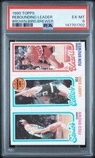 1980-81 LARRY BIRD Brewer Brown Rebounding Lead PSA 6 Topps EX-MT Cert 147701702