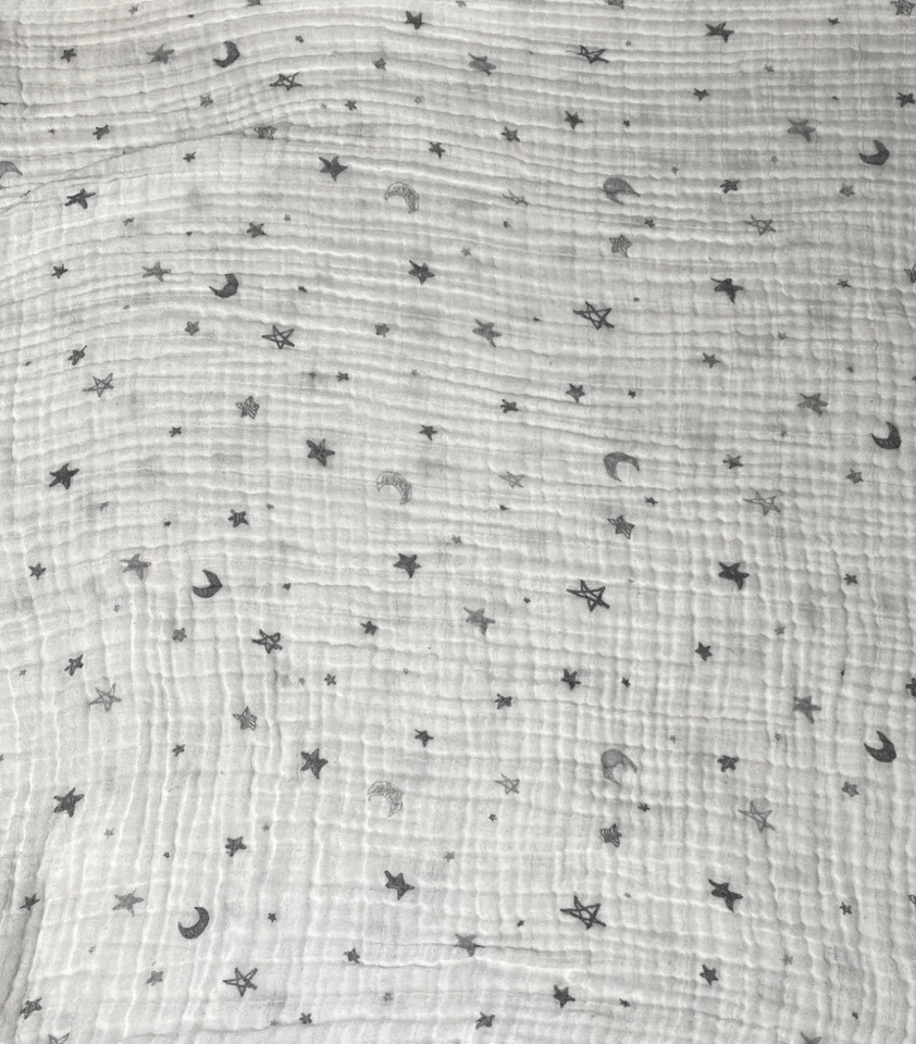 Manta TL Care American Baby Company blanca gris luna estrellas muselina Lovey Foto 3 de 4