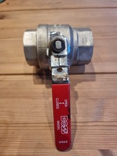 2" Inch BSP Water Lever Type Ball Valve Female Red Handle Quarter Turn - USED