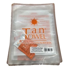 Tan Towel Half Body Plus Towelette - 7 Pack Medium To Dark Individually Packed