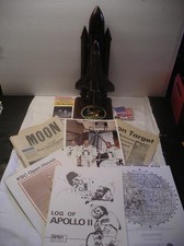 Apollo 11 Mahogany Wood Spacecraft on Launch Pad/ With Extras
